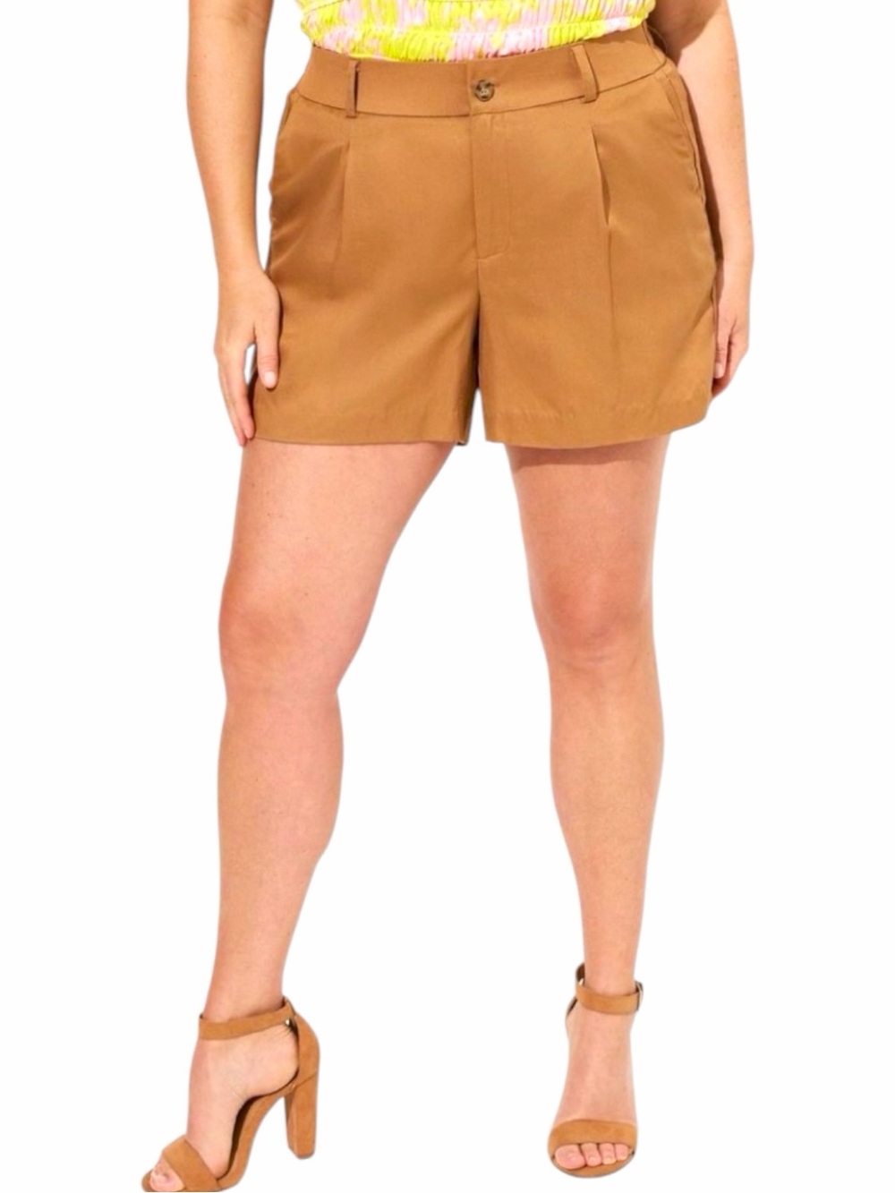 NEW TORRID 5-Inch Stretch Linen Blend High-Rise Short Size 26